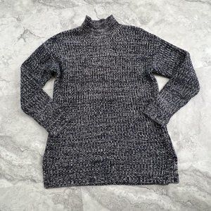 Gap Womens Knit Turtleneck Tunic Chunky Sweater in Navy Blue‎ Size Small S Soft